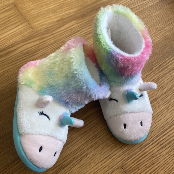 Totes Unicorn Animal Girls Kids Warm Soft Lightweight Boot Slipper Size 13-1 - Picture 4 of 4